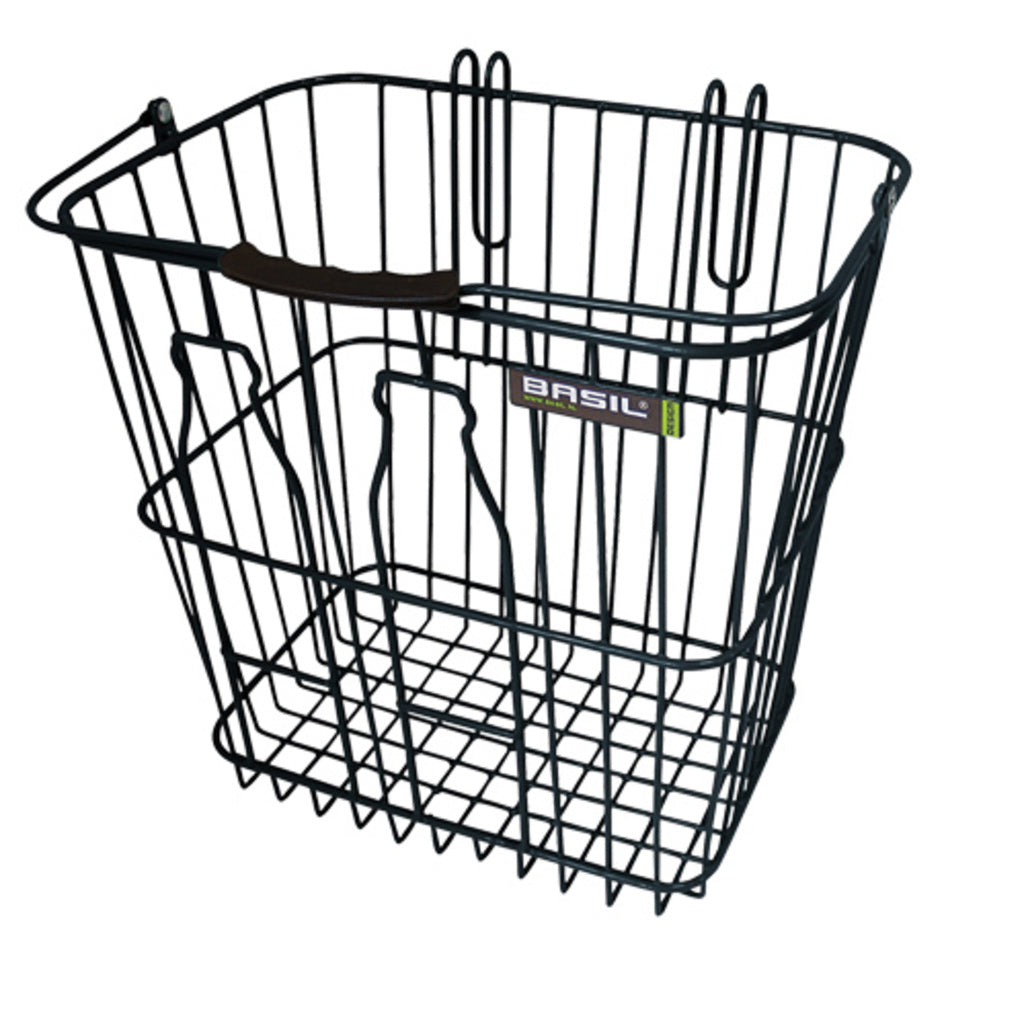 Mand Basil Bold KF - Voorop Afneembaar - Aluminium Zwart Mand Basil Bold KF - Voorop Afneembaar - Aluminium Zwart
